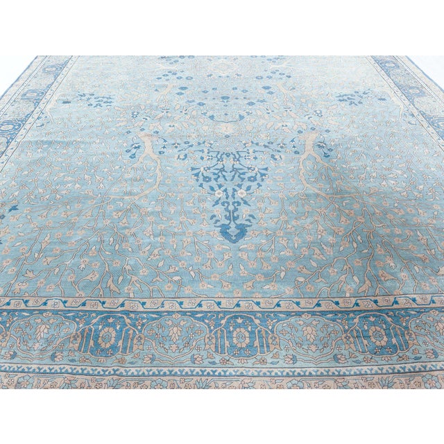 Dark Green Authentic Early 20th Century Indian Rug For Sale - Image 8 of 8