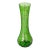 Vintage Bohemian Green Glass Hand-Enameled Floral Vase, 12” For Sale