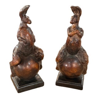 Attila's Bunnies on Balls Sculpture, Pair For Sale
