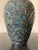 Antique Silver Enamel Persian Green and Blue Bird Fluted Top Vase For Sale - Image 11 of 12