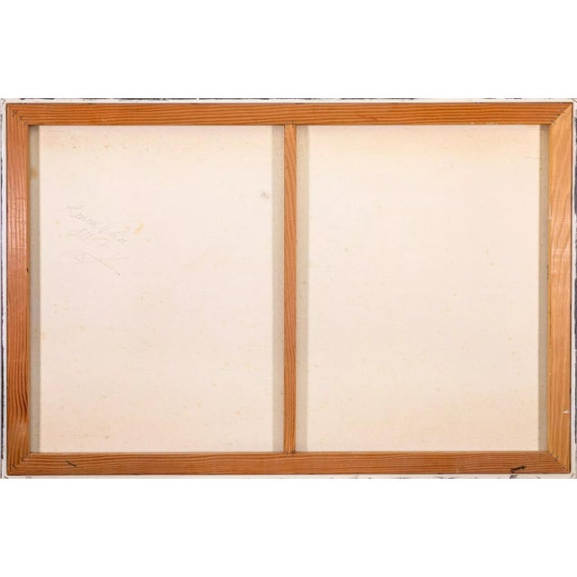 Orange Laurie Pace Abstract Horses Signed Contemporary Western Oil Painting on Canvas For Sale - Image 8 of 8