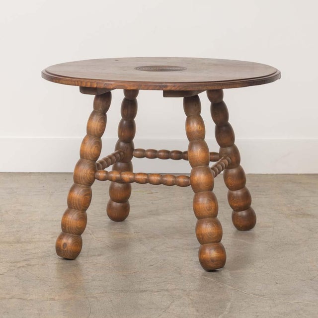 1940s 1940s French Bobbin Wood Table by Charles Dudouyt For Sale - Image 5 of 8