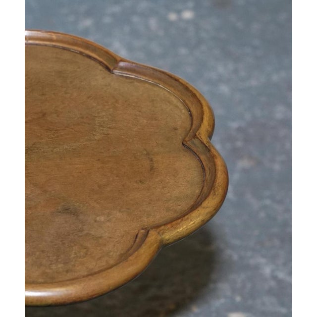 Walnut Pie Crust Wine Lamp End Side For Sale - Image 13 of 14