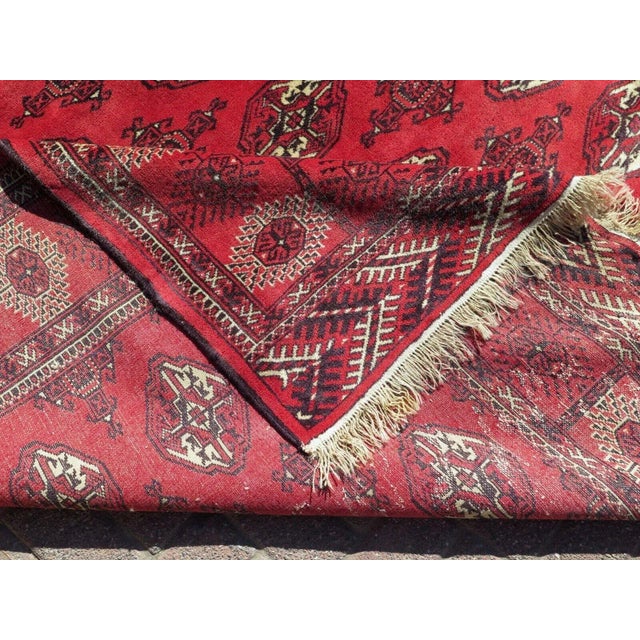 1960s Vintage Bukhara Area Rug - 91"x121" For Sale - Image 11 of 12