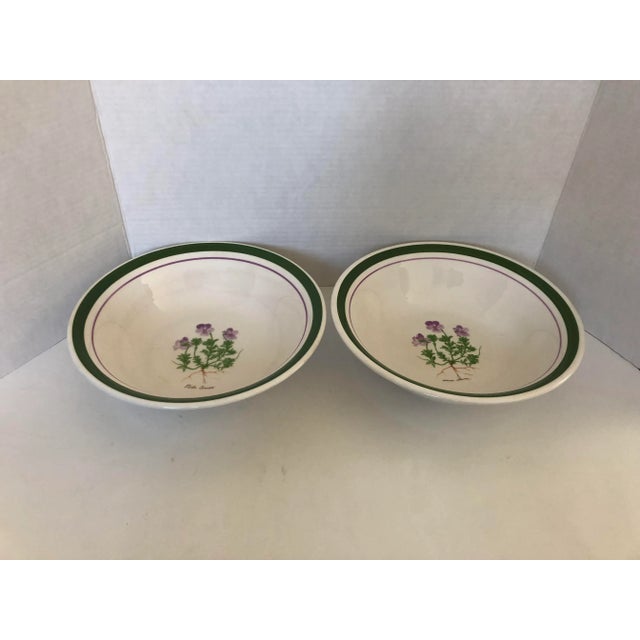 Modern set of two pasta serving bowls with purple and green colors,makers mark reads “Himark Made in Italy “ Each Bowl is...