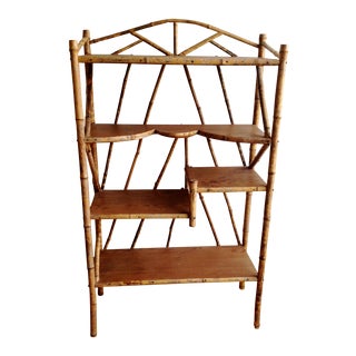 AntiqueTortoise Bamboo Display Shelf Bookcase For Sale