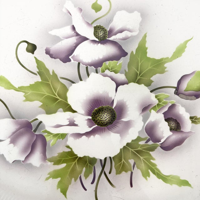 Italian Art Deco Tray with Flowers in Ceramic and Metal, 1920s For Sale - Image 4 of 11