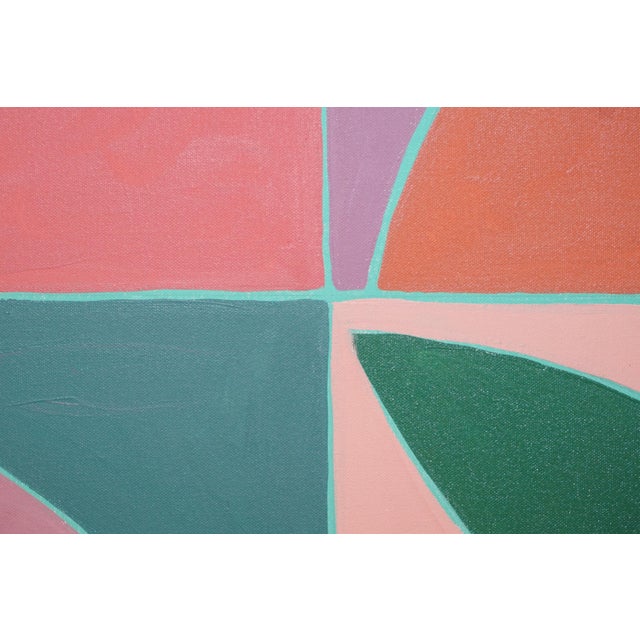 Bauhaus 2026, Color Field Painting, Modern Bauhaus Tiles, Green Forest, Savannah Spring, Acrylic Paint on Canvas by Natalia Roman For Sale - Image 3 of 8