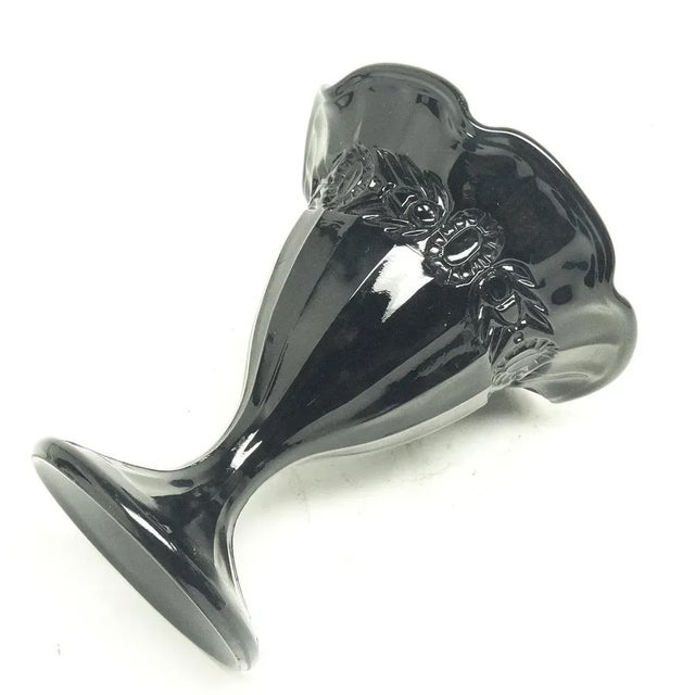 Black Hialite Bowls on Stand by Ząbkowice Glassworks, Poland, 1970s, Set of 2 For Sale - Image 8 of 13