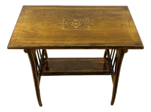 Victorian Inlaid Rosewood Two-Tier Side Table, 1880s