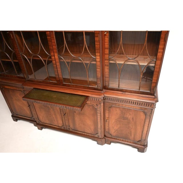 Wood Antique Georgian Breakfront Bookcase, 1950s For Sale - Image 7 of 11