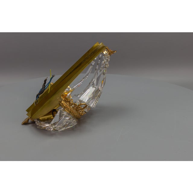 German Empire Style Crystal Glass and Brass Sconce by Palwa, 1960s For Sale - Image 17 of 18