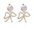 Pearls & Bows Earrings 14K Gold Plated Brass, 2 Pieces For Sale
