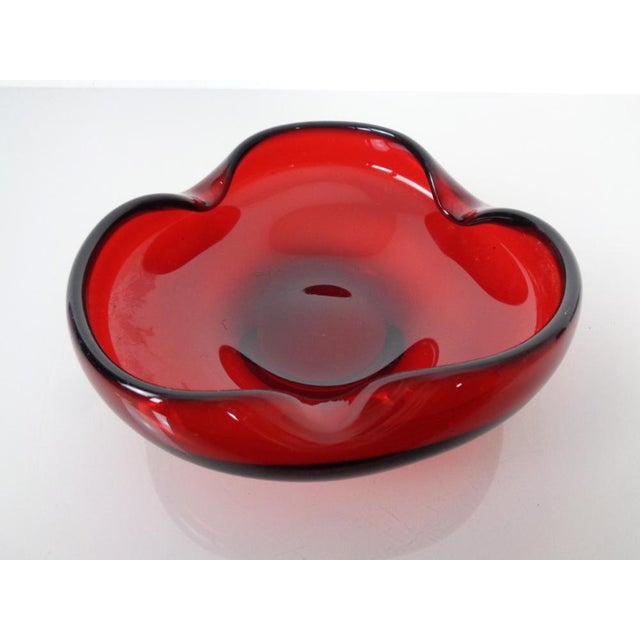 1960s Red Sommerso Murano Glass Bowl or Ashtray, Italy, 1960s For Sale - Image 5 of 18