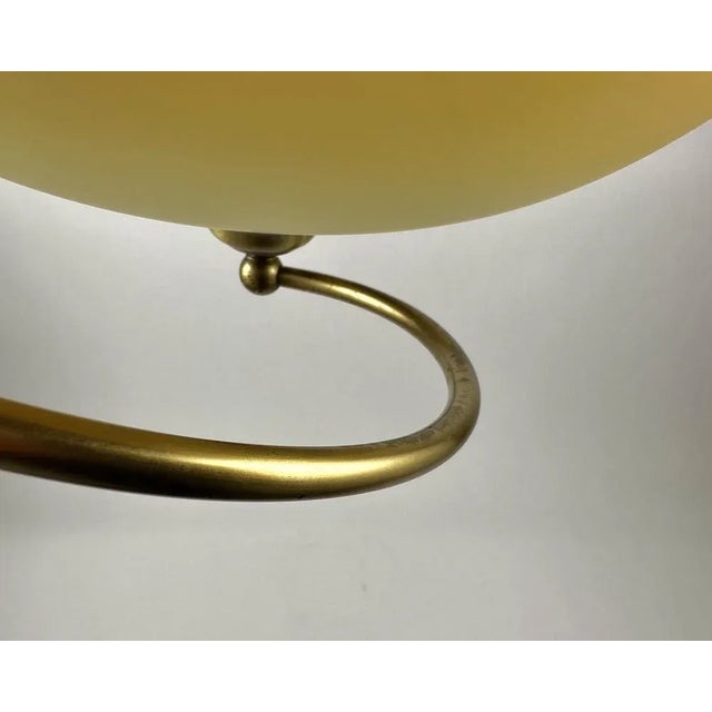 Vintage Glass & Brass Ceiling Lamp, France, 1970s For Sale - Image 10 of 12