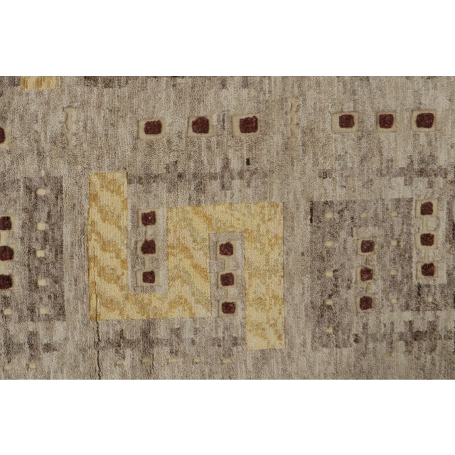 Textile Rug & Kilim’s Scandinavian Style Rug in Beige-Brown, With Geometric Patterns For Sale - Image 7 of 10