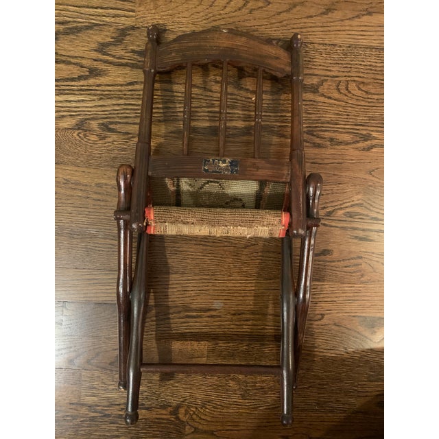 Mid 19th Century Antique Civil War Child's Folding Camp Chair For Sale In New York - Image 6 of 8