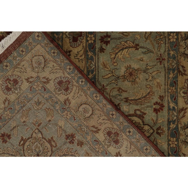 Textile Rug & Kilim’s Classic Tabriz Style Rug With Beige & Blue Florals on Rust Red For Sale - Image 7 of 7