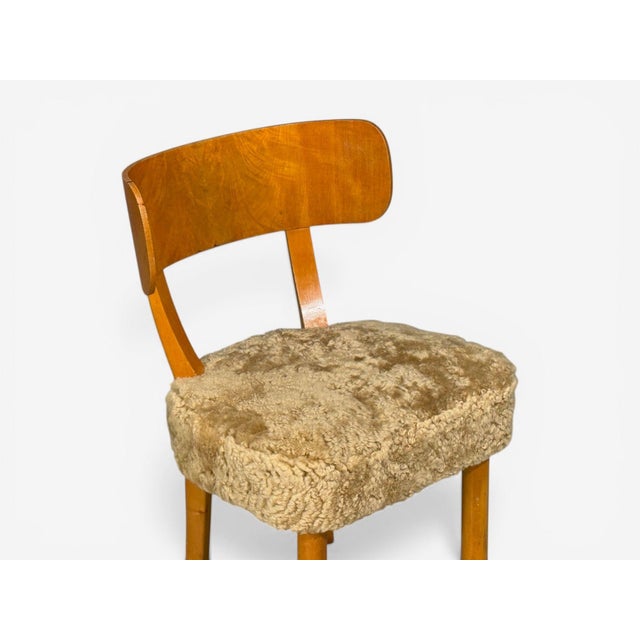 Axel Einar Hjorth, Rare Birka Chairs, Birch, Honey Sheepskin, Sweden, 1930s For Sale In New York - Image 6 of 12
