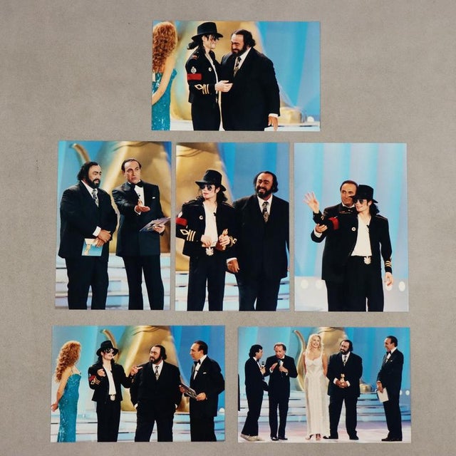 Textile Olympia/ANSA, Michael Jackson, Italy, 1997, Photographic Prints on Canvas, Set of 6 For Sale - Image 7 of 7
