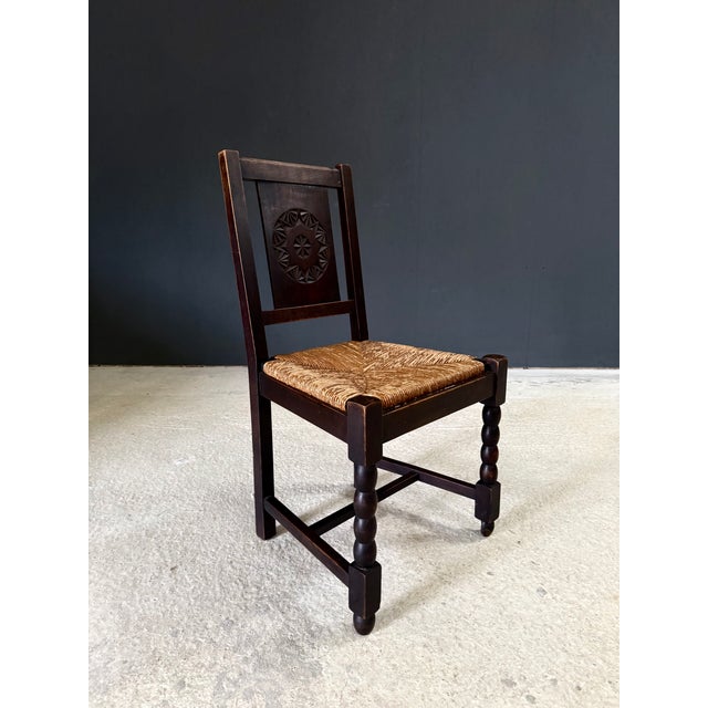 French Provincial Carved Back Dining Chairs by Charles Dudouyt, 1940s, Set of 2 For Sale - Image 14 of 18