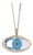 Protective Blue Evil Eye Glass Pendant Sterling Silver Necklace For Sale
