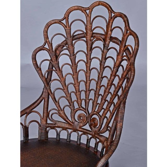 1800's Victorian Wicker Rocking Chair by Heywood-Wakefield or j.c. Berrien For Sale - Image 9 of 13