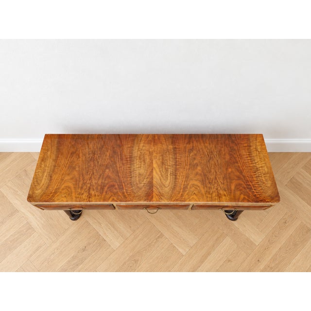 Wood Vintage Art Deco Console Table in Briar Wood, 1930s For Sale - Image 7 of 10