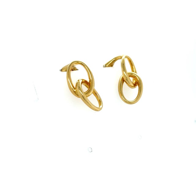 Contemporary Late 20th Century Tiffany & Co., Elsa Peretti, 18k Yellow Gold Double Loop Earrings, A Pair For Sale - Image 3 of 5