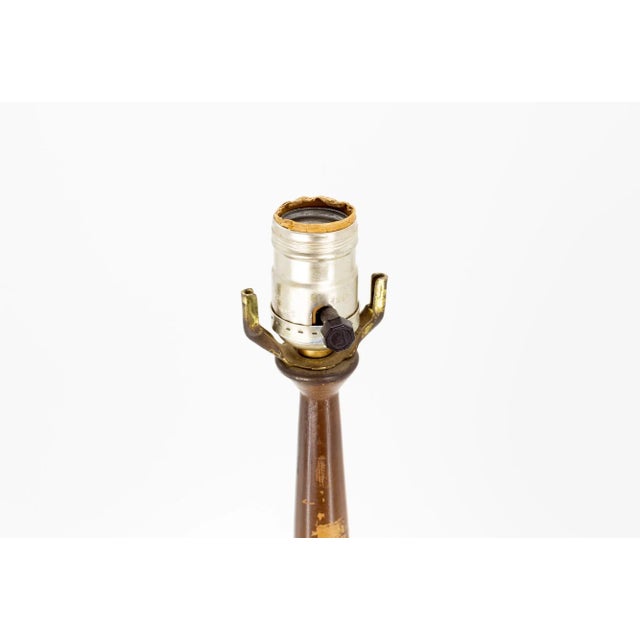 Mid Century Walnut and Ceramic Pottery Cone Table Lamp For Sale In Chicago - Image 6 of 10