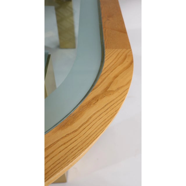 Wood Large Post Modern Oval Dining Table after Evans For Sale - Image 7 of 12