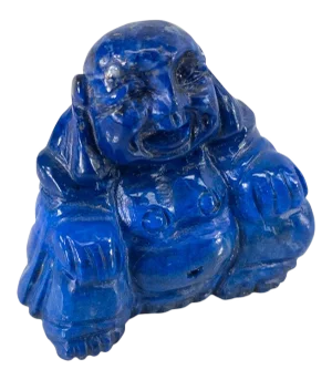 1950s Chinese Miniature Carved Lapis Lazuli Laughing Buddha