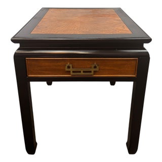 Vintage Century Raymond Sobota Chin Hua Collection Chinoiserie Style Burl Wood Side Table For Sale
