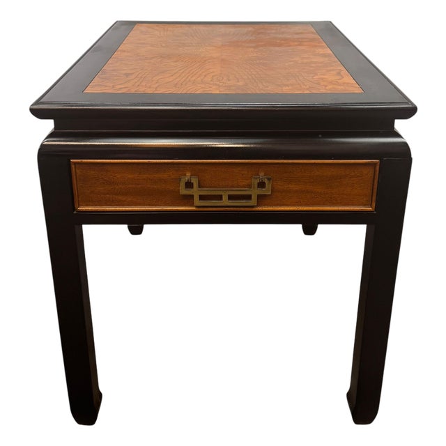 Vintage Century Raymond Sobota Chin Hua Collection Chinoiserie Style Burl Wood Side Table For Sale