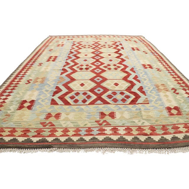 Mid 20th Century Vintage Afghani Kilim Rug, 06’09 X 09’07 For Sale In Dallas - Image 6 of 11