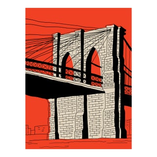 Brooklyn Bridge Limited Edition Print on Entrada Rag by Marz Junior For Sale