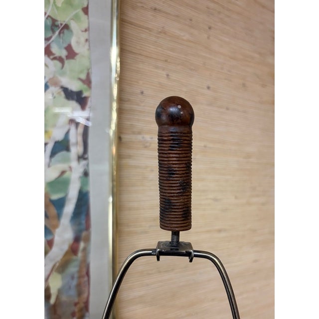 Mid Century Asian Faux Bamboo Table Lamps For Sale - Image 11 of 12