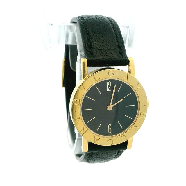 Vintage Bvlgari A5011 18k Gold Black Dial Watch, Circa 1990 For Sale - Image 9 of 14