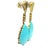 Italian 18k Gold Turquoise and Diamond Drop Earrings, Pair For Sale - Image 4 of 11