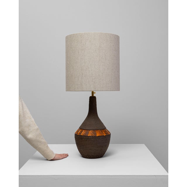 20th Century German Brown And Orange Ceramic Table Lamp For Sale - Image 18 of 18