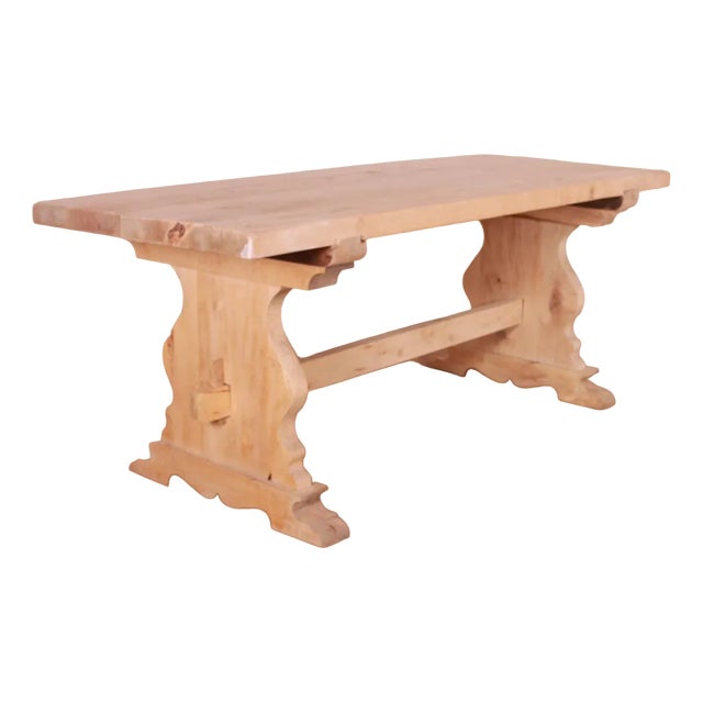 French Bleached Sycamore Table, 1950s For Sale