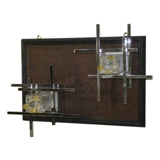 Vintage Murano Glass and Steel Wall Lights by Albano Poli for Poliarte, 1960s, Set of 2 For Sale