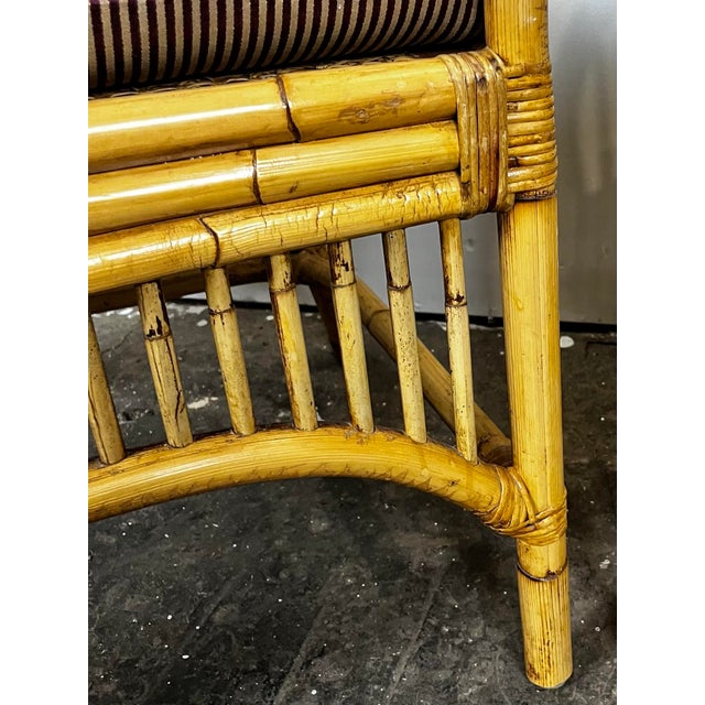 Vintage Rattan Bamboo Fan Back Chairs- A Pair For Sale - Image 10 of 12