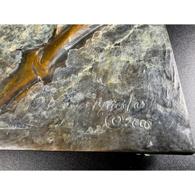 Bronze Relief Wall Sculpture Two Women by Artist Huberto Maestas For Sale - Image 4 of 5