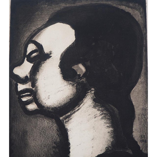 Georges Rouault, Portrait of the Lady: In Profile, 1928, Original Etching For Sale - Image 4 of 5