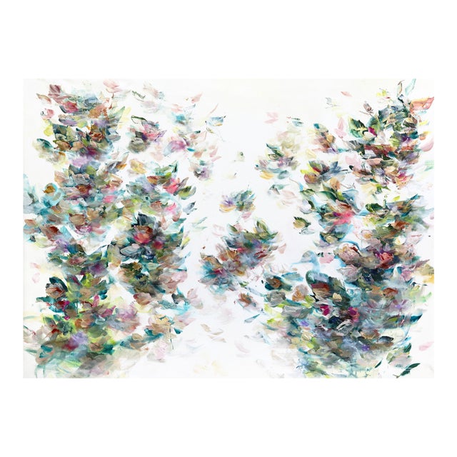 Breath of Flowers - Original Large Textured Abstract Floral Acrylic Painting For Sale