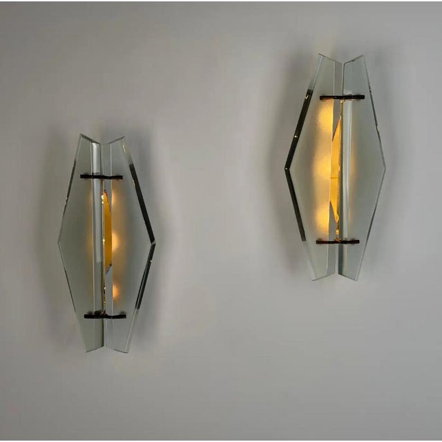 Mid-Century Modern Rare Pair of Model 1937 Wall Lights by Max Ingrand for Fontana Arte, Italy, 1958 For Sale - Image 3 of 10