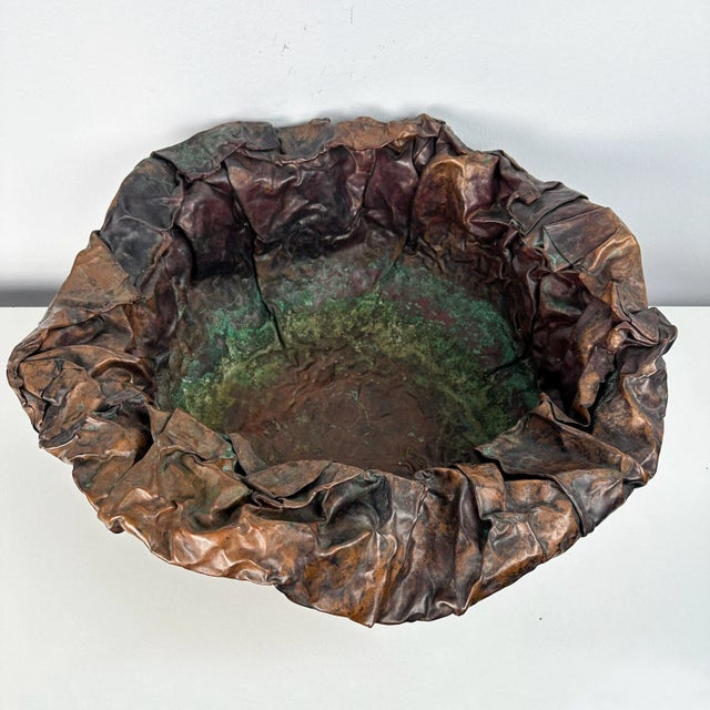 Copper Foldformed Copper Artist Studio Bowl For Sale - Image 8 of 10