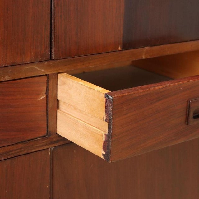 Vintage Cupboard in Mahogany and Metal, Italy, 1960s For Sale - Image 4 of 10
