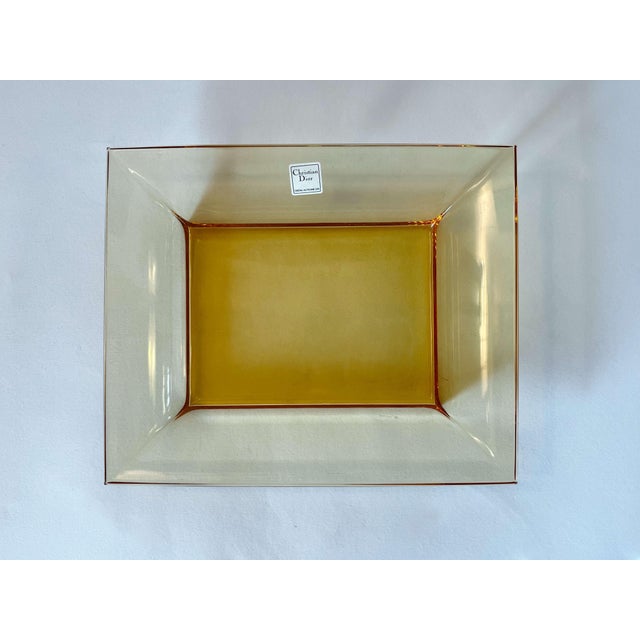 Christian Dior Christian Dior Amber Rectangular Glass Vide Poche or Ashtray For Sale - Image 4 of 9